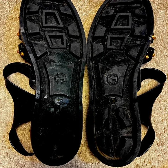 Gucci Tiger Men's Jelly Gladiator Sandals Shoes Studded Size 11 Authenticated
